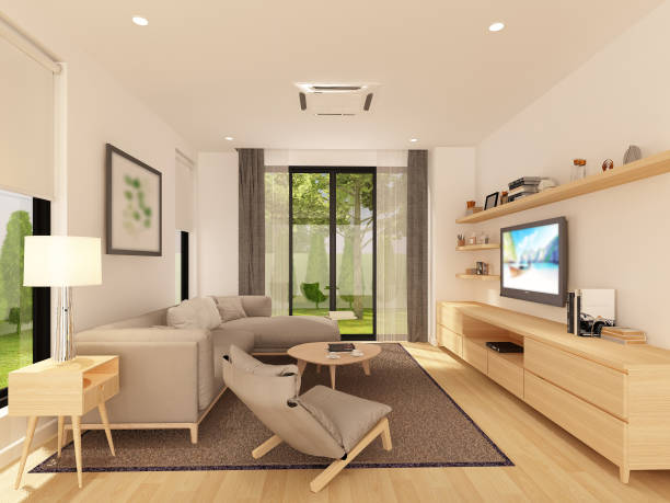 istock sketch design of living ,3d rendering 1155572822