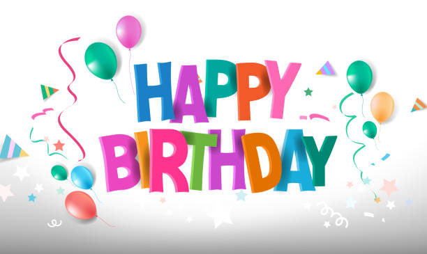 istock Happy birthday hand drawn vector lettering design on background of pattern with balloon and festive elements. Perfect for greeting card. - Vector - Vector 1155578008