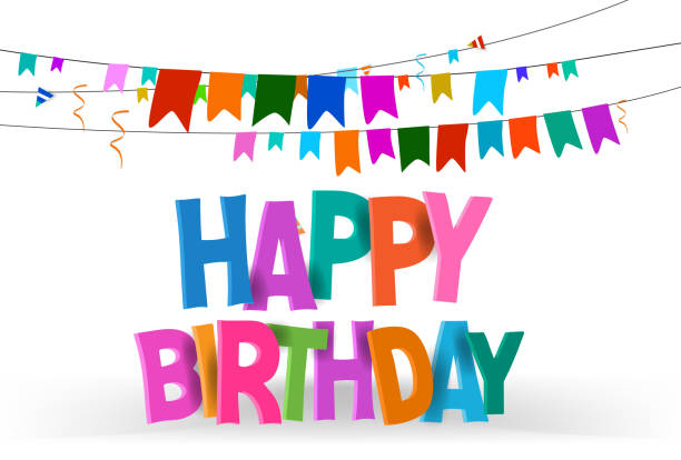 istock Happy birthday hand drawn vector lettering design on background of pattern with balloon and festive elements. Perfect for greeting card. - Vector - Vector 1155578028