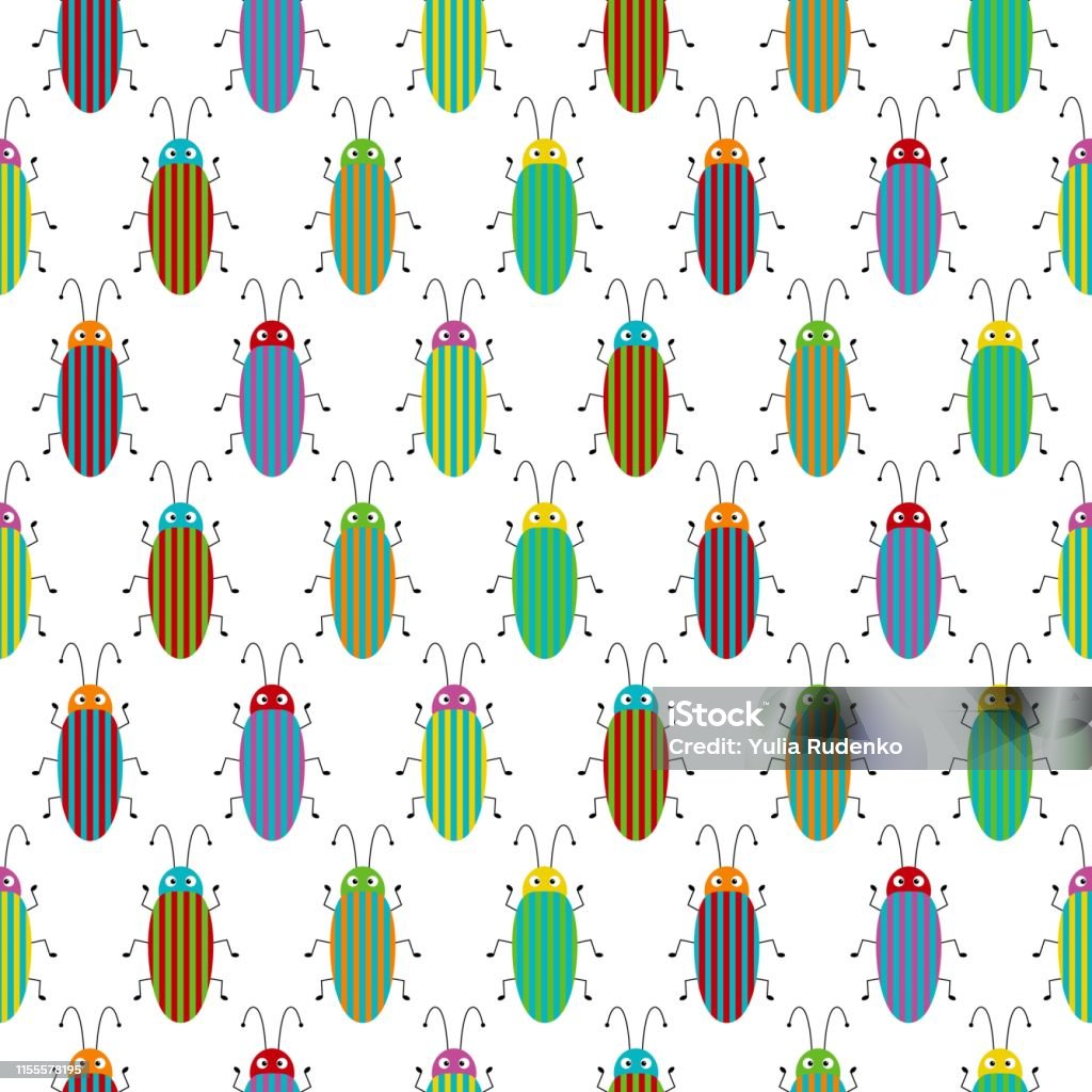 Small Patterns Bug Seamless Pattern With Colorful Bugs Bright Vector Drawing Of Small ...