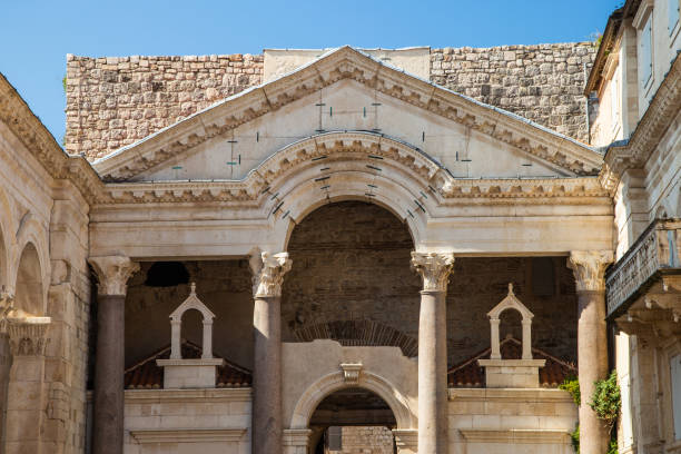 Split, Croatia, Roman emperor Diocletians palace and Peristyle square