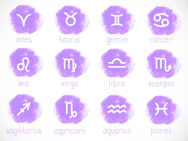 istock Vector set of zodiac signs with watercolor elements. Hand drawn. 1155580592