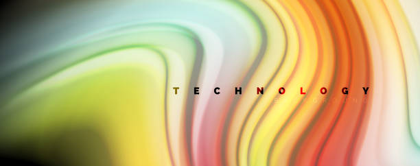 istock Modern rainbow liquid color flow colorful poster. Wave Liquid shape in black color background. Abstract composition 1155584174