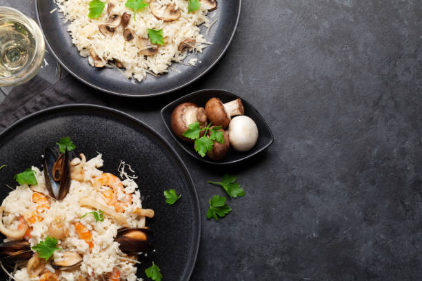 istock Delicious mushrooms and seafood risotto 1155584459