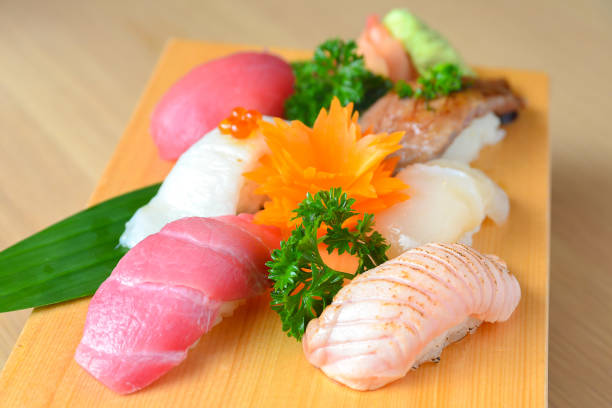 istock fine nigiri sushi set in close up 1155584503