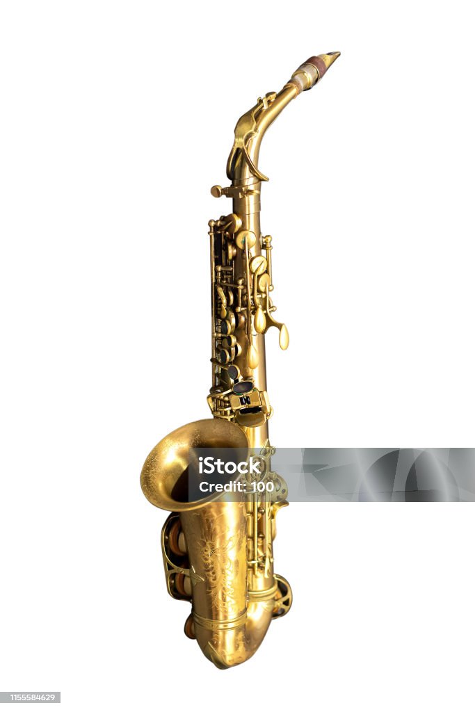 Saxophone isolated on white background Saxophone Stock Photo