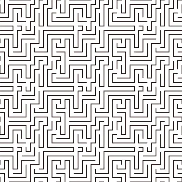 Vector illustration of maze pattern seamless, vector illustration