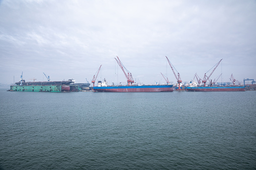 Cargo port in Dalian, China