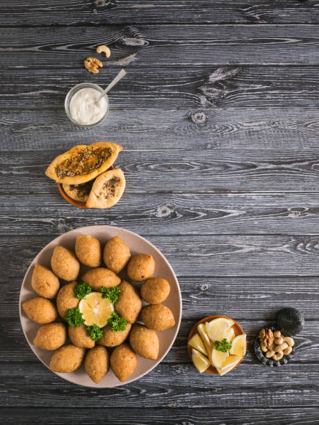istock Traditional Arabic kibbeh with lamb and pine nuts. 1155595083