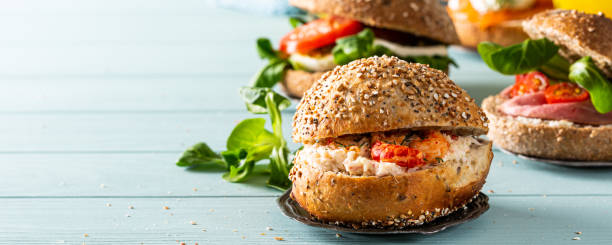 istock Sandwiche with beef and fresh tomatoes 1155595273