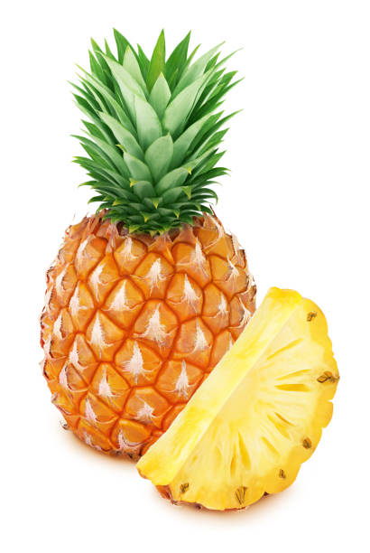 istock Whole pineapple with slice isolated on white background. 1155595395