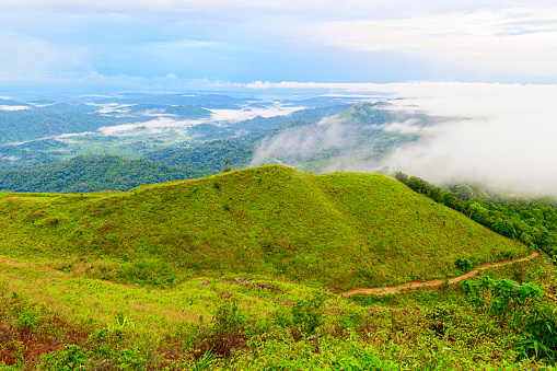 in rainy season ,at view point you can see a lot of mist and cloud .