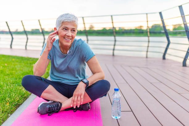 istock Senior Woman Resting After Exercises 1155602873