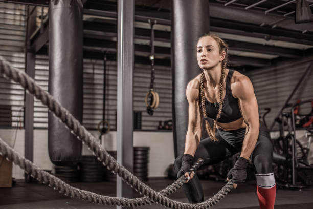 istock Female fighter in the gym 1155608227