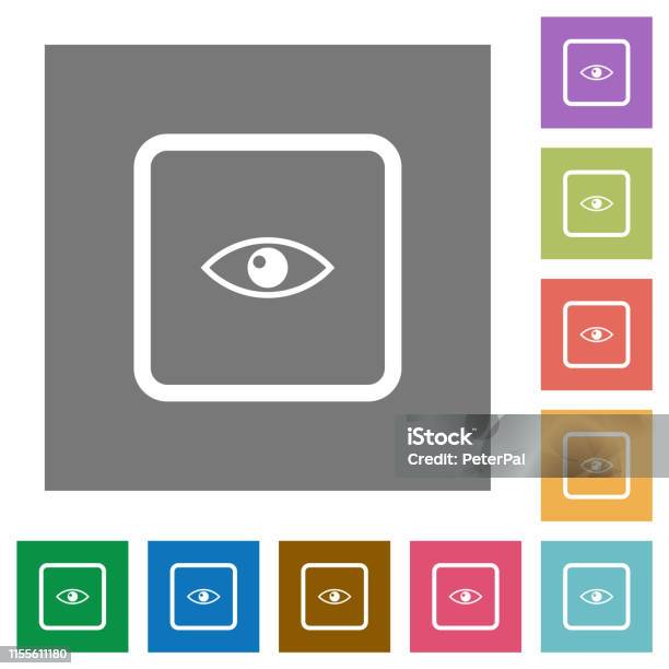 Preview Object Square Flat Icons Stock Illustration - Download Image Now - Adjustable, Arm, Arrow Symbol