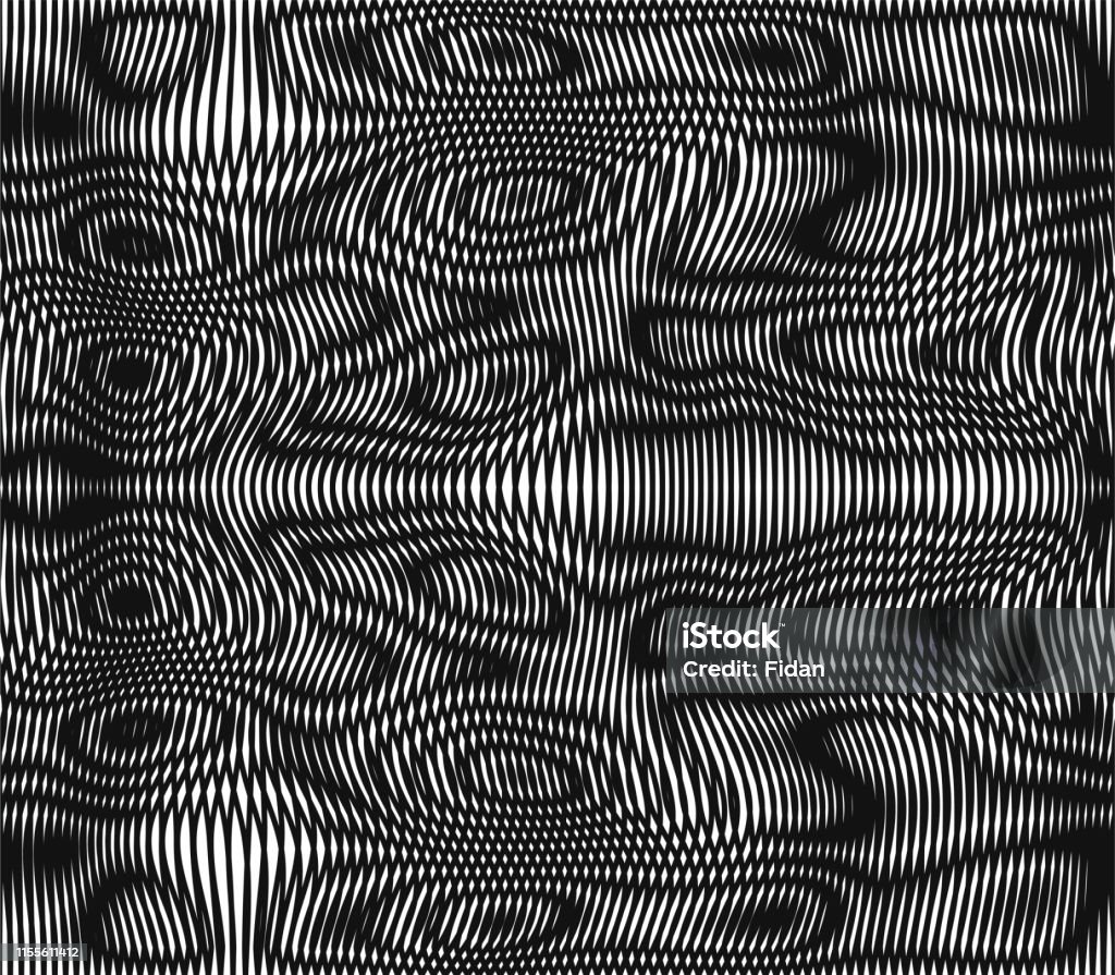Moiré Seamless Vector Background Moiré Texture With Thin Black Line ...