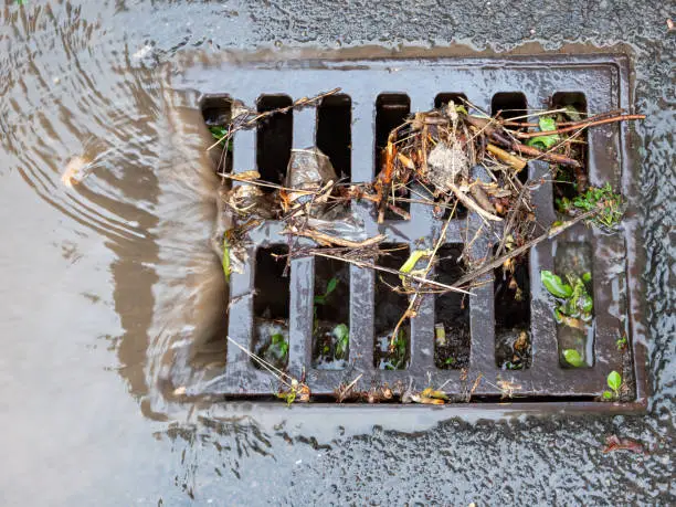 Sewer in a storm in Germany