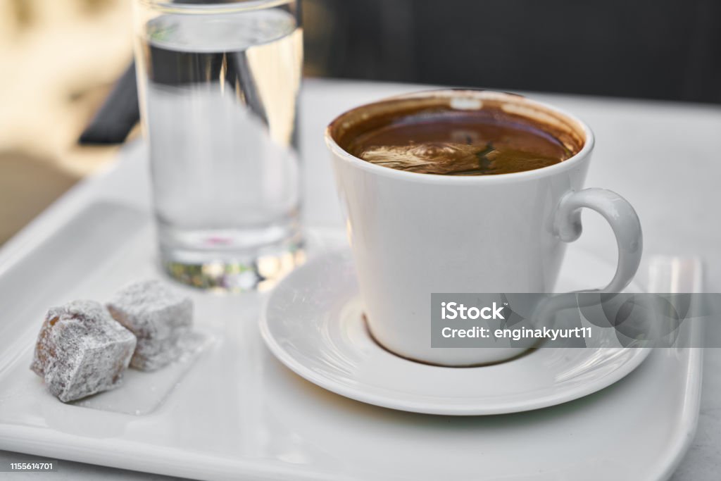 Delicious Turkish coffee Delicious Turkish coffee on the table Cafe Stock Photo