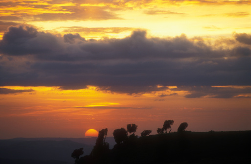 Dramatic sunset in the Simien Mountains in Northern Ethiopia.