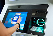 Using qr code by mobile phone, contactless withdraw money from cash machine