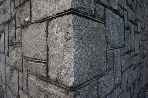 Granite stone blocks forming a corner