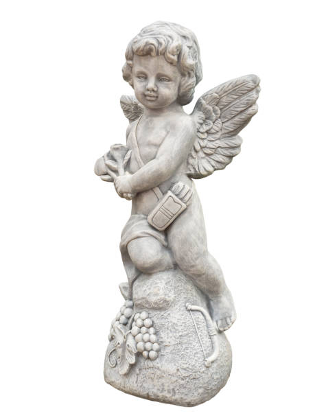 istock Cupid sculpture on white background. (clipping path) 1155623597
