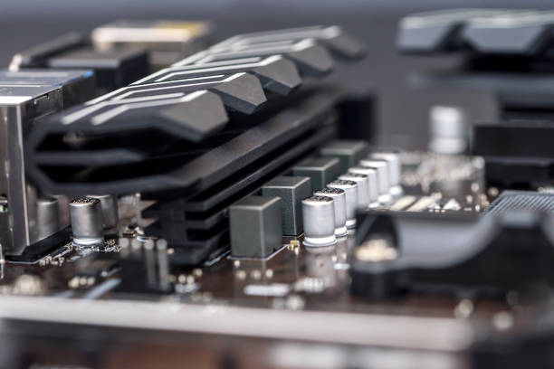 istock Selective focus on details on motherboard of personal computer 1155624821