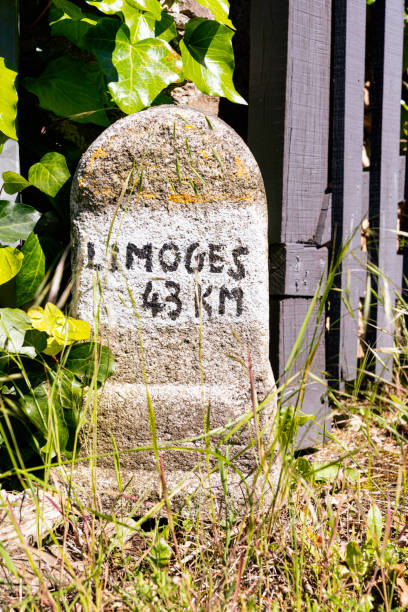 Street view in old town  Tui, yellow  arrow and scallop symbols in the \