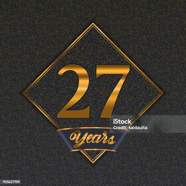 Ilustración de Las Plantillas Golden Number 27 y más Vectores Libres de