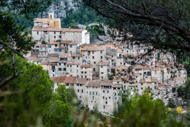 Photo of medieval peillon village in the provence region of Nice