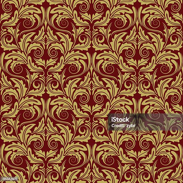 Czerwonozłoty Tapety - Stockowe grafiki wektorowe i więcej obrazów Abstrakcja - Abstrakcja, Barok, Bez ludzi