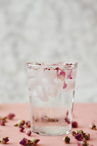 istock Rose water drink cool on pink and marble background 1155636292