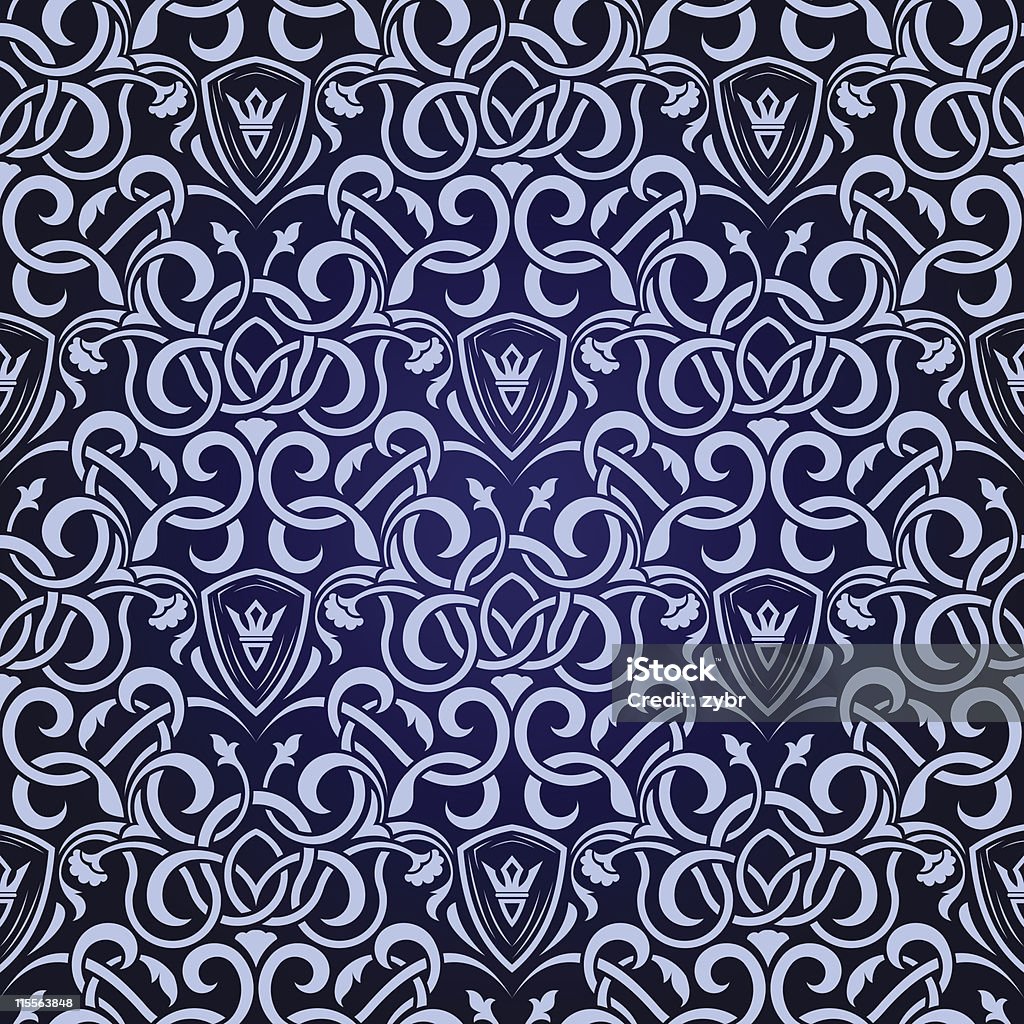 Blaue nahtlose Tapete - Lizenzfrei Altertümlich Vektorgrafik