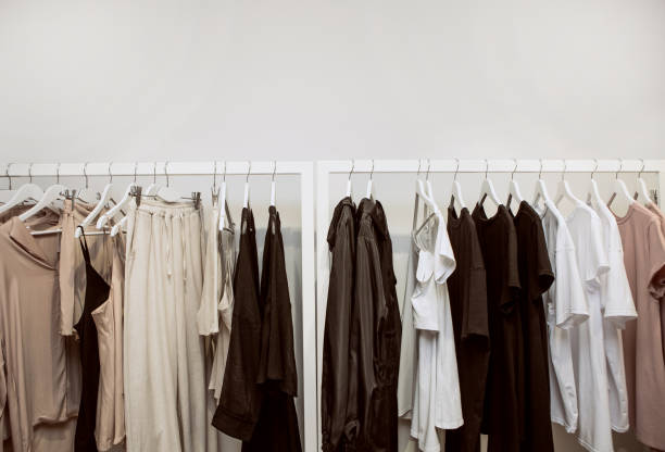 istock set collection clothes dresses designer stand 1155640319
