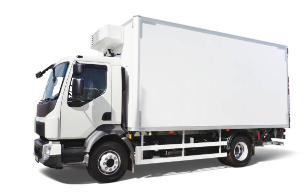istock White Truck on White Background 1155640905