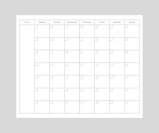 Vector illustration of Weekly planner realistic vector mockup