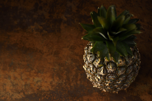 Pine Apple Whole Tropical Fruits with Leaves   Useful Natural Organic Food Style.