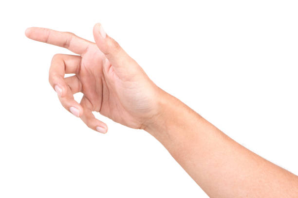 istock Male Caucasian hand gestures isolated over the white background. 1155652668