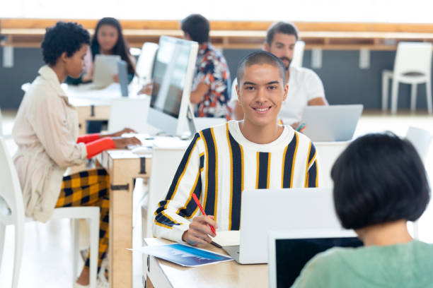 istock Young Businessman working on desk in the modern office 1155652874