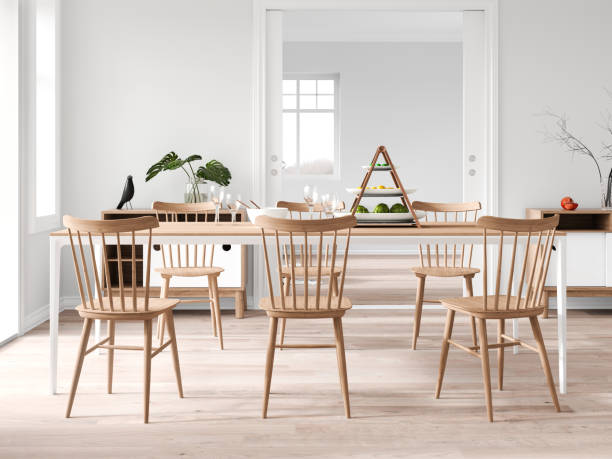 Modern dining room Modern dining room. Render image. dining room stock pictures, royalty-free photos & images