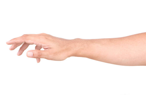 istock Male Caucasian hand gestures isolated over the white background. 1155657378