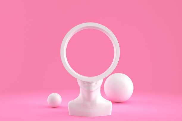 istock Concept art on education and problem solving. Porcelain female head with a round hole in it.3D illustration 1155660731