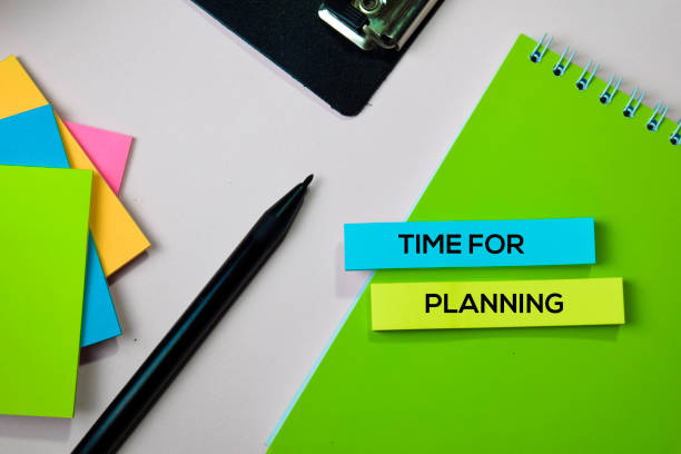 istock Time For Planning text on sticky notes with office desk concept 1155670531