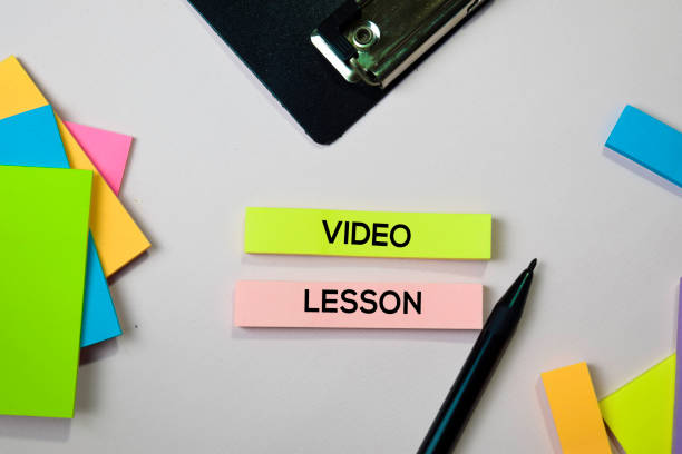 istock Video Lesson text on sticky notes with office desk concept 1155670946