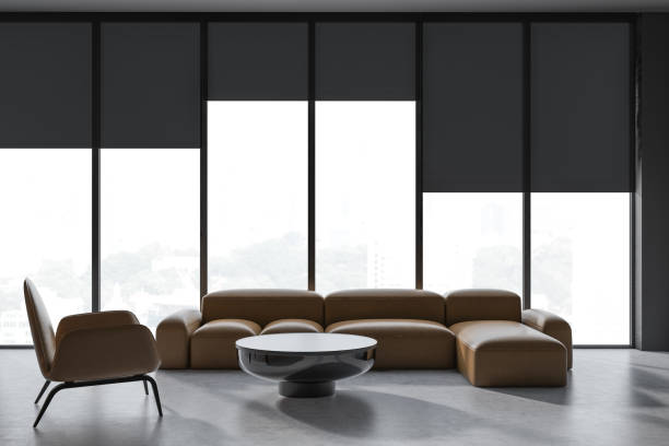 istock Living room interior with leather sofa 1155671071
