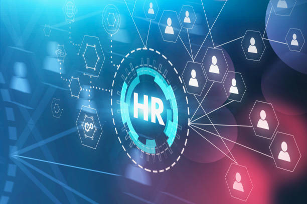 HR and people network interface Virtual screen with HR and people network HUD interface. Concept of social connection and modern technology in business. 3d rendering toned image human resources stock pictures, royalty-free photos & images