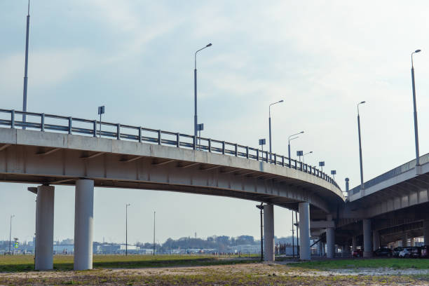 istock architecture of a modern automobile bridge, geometry of lines 1155678811