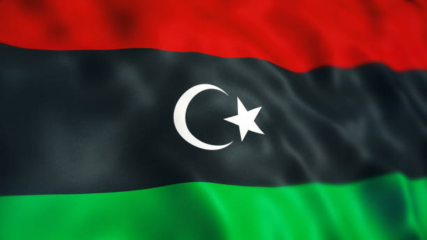 bandiera della libia - libyan flag foto e immagini stock