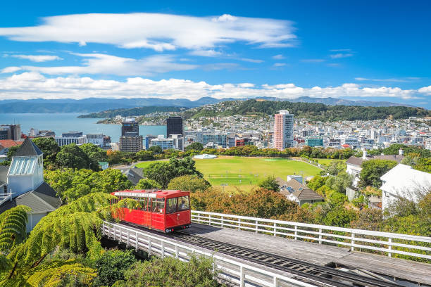 wellington cable car, the landmark of new zealand. - christchurch imagens e fotografias de stock