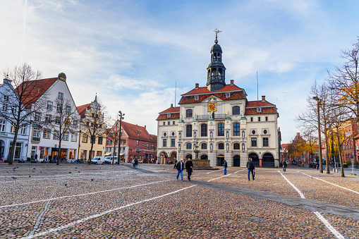 Luneburg, Germany - November 06, 2018: Town hall or Rathaus in Luneburg